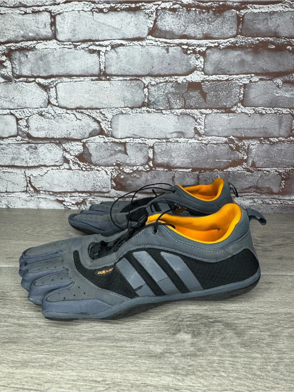Adidas Adipure Barefoot Gray Synthetic Orange Drawstring Shoes Men’s 10M US/44EU